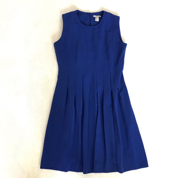 h&m blue pleated dress